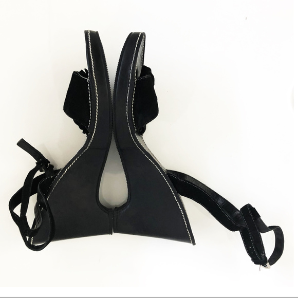 Black Suede & Leather Wedges by Coach sz 10B - Picture 2 of 8